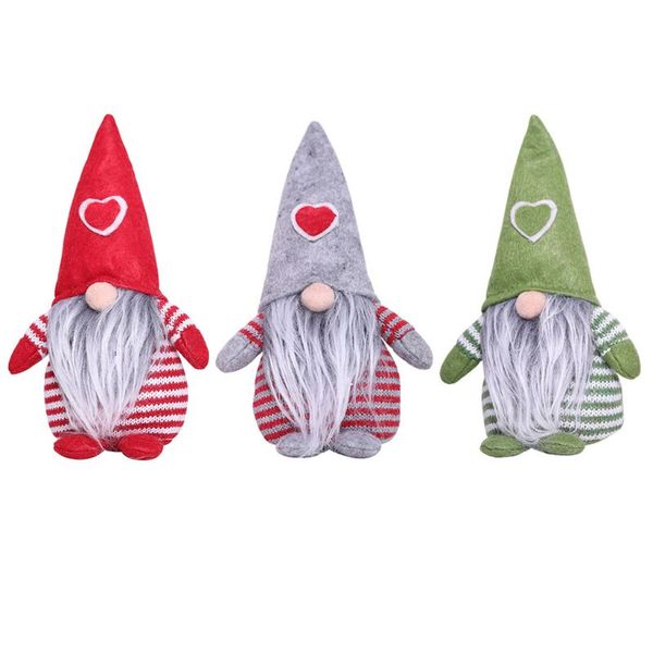 

christmas sitting faceless doll cute gnome elf dwarf santa plush toy with heart cap nordic style home party decoration ornaments