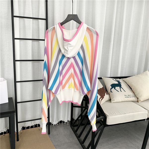 

женщины дизайнер полосатый печатный пальто весна осень мода с капюшоном женская верхняя одежда повседневная свободные панельные дамы куртки, Black;brown