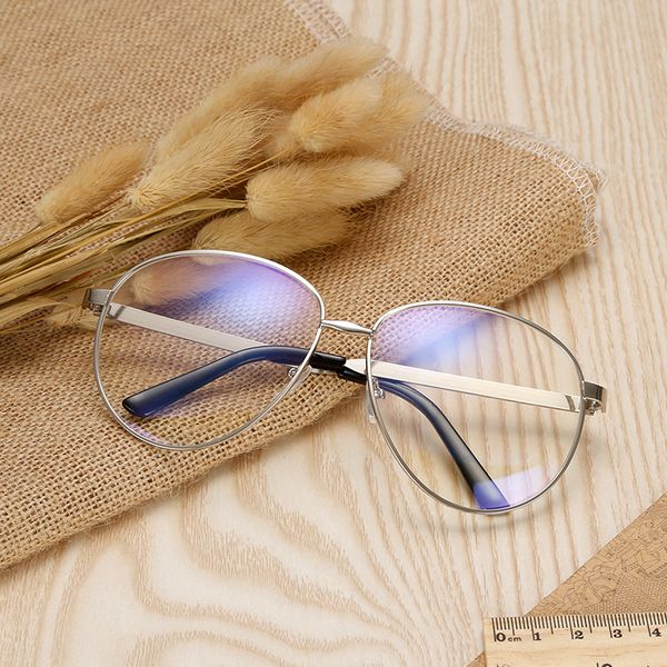 

wholesale-2019 new fashion pilot glasses frame men and women luxury round optical glass frame retro trend metal computer eyewear, Black