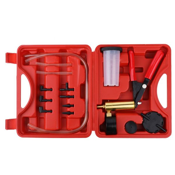 

17pcs car auto pressure tester vacuum pressure pump brake bleeder adaptor fluid reservoir tester vacuum bleeding test kits kit