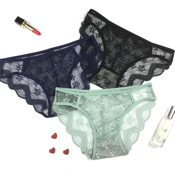 

summer new underwear temptation lace transparent hips underwear low waist hollow sexy, Black;pink