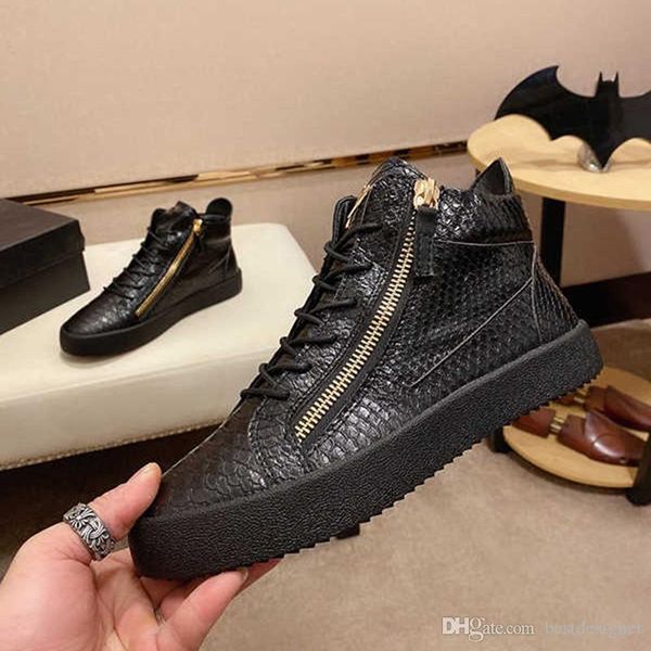 

low snake leather black spikes casual flats red bottom shoes luxury for mens and women party designer sneakers lovers genuine leather