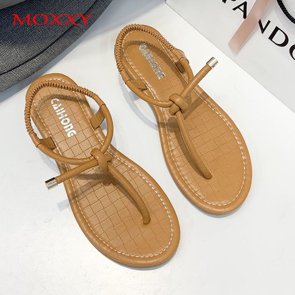 

2020 summer new flats flip flops sandals woman orange blue black beige shoes low heel gladiator women sandals