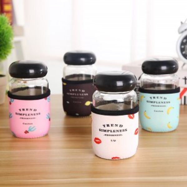 

bs040 fashion glass cup with cup cover mushroom head glass 7*13.5cm ing