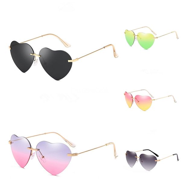 

vassl gold metal frame pilot heart-shaped sunglasee black lens vintage eyewear accessories sunglass for men women 58mm come box #84793, White;black