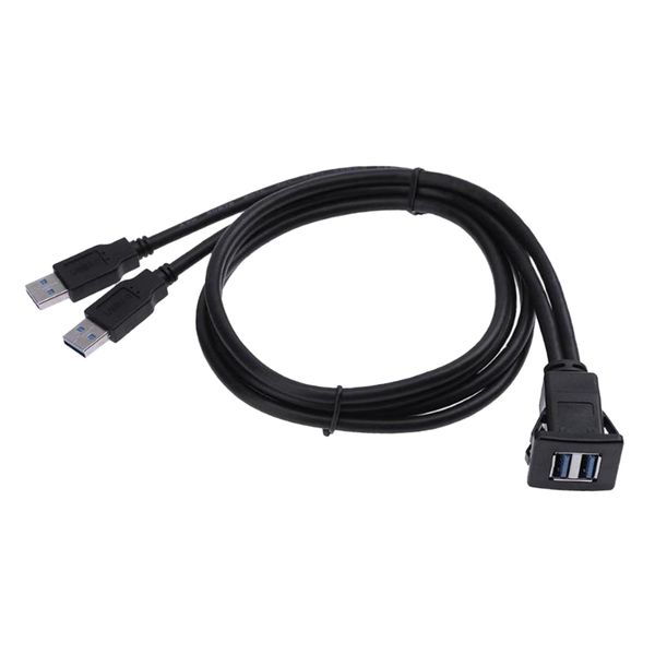 

dual usb 3.0 male to female car panel flush mount extension cord 1m/3.3ft