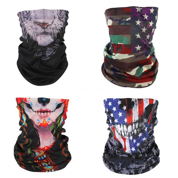 

3d dog cat animal magic seamless neck gaiter face mask shield tube balaclava cycling ski biker bandana headband skull scarf men women#500, Blue;black