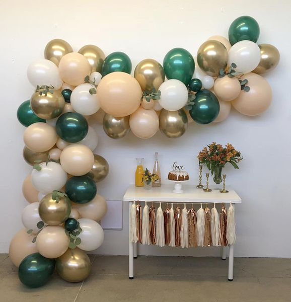 2019 Rose Gold Green Peach Pastel Balloons Garland Arch Kit