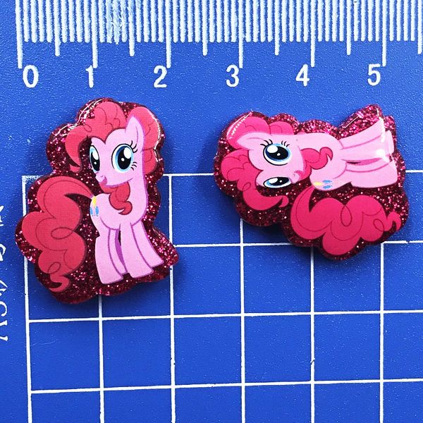 

5pcs/set animal horse my little poni icon resin flat back shining accessories trinkets for diy girls brooch jewelry head wear