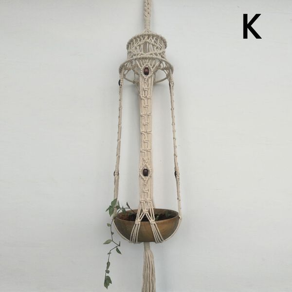 

vintage style macrame plant hanger hanging planter basket jute rope braided deco
