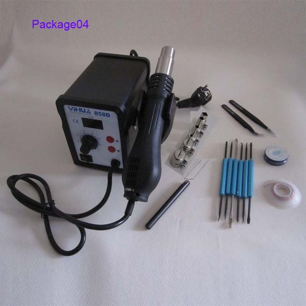 

yihua bga 858d rework station 220v 650w air gun with 5 nozzles for flat cables welding