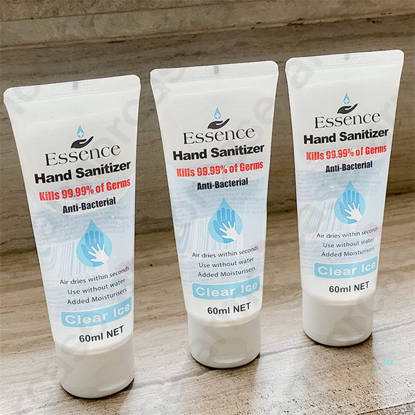 

dhl delivery essence hand sanitizer portable 60ml air dry without water added 75% alcohol anti-bacterial clear ice hand sanitizer d31705