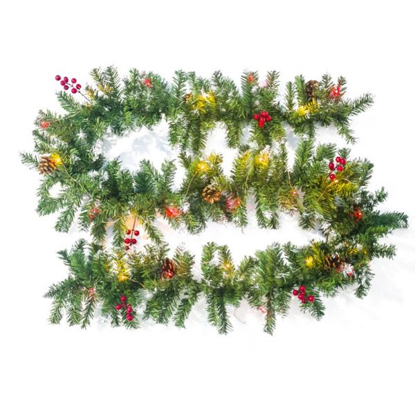 

christmas artificial garland wreath 2.7m green xmas home party christmas decor rattan hanging ornament for kids