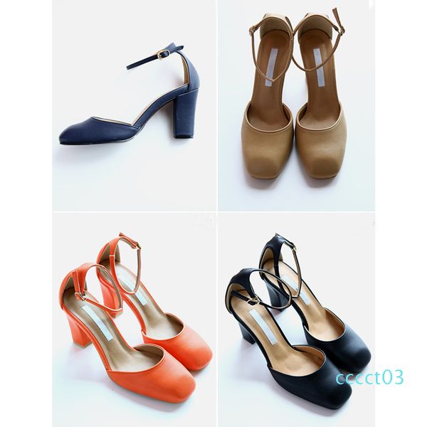 

style women square toe suede summer office high heels shoes ladies fashion ankle buckle thick heel party high heels shoes, Black