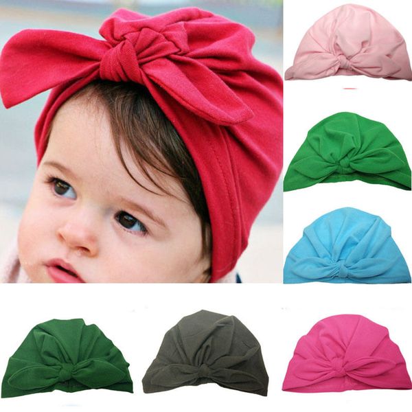 

Hot sale Newborn Baby Infant Toddler Bowknot Hospital Soft Cap Cotton Beanie Hat Cute Stretch Comfort Hats Cap Skull Beanies