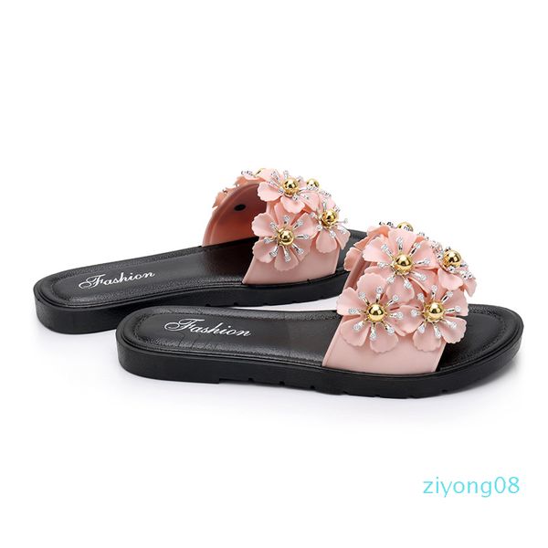 

new 2020 slippers in spring women's flat bottomed sandals water drill women shoes antiskid shoeshine for students slippers women z08, Black