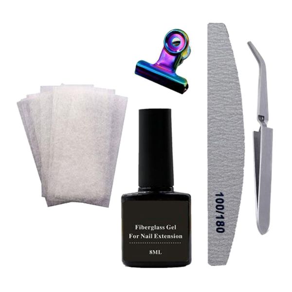 

nail art non-woven silk fiberglass gel tip extension fiber kit