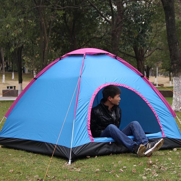 

new outdoor automatic tents oxford cloth blue camping waterproof tents beach hiking tent with carry bag