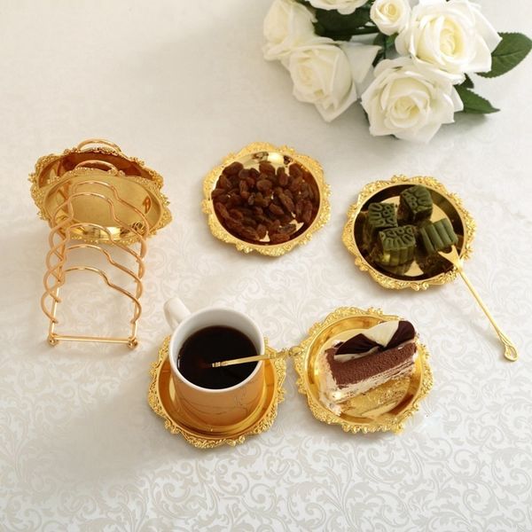 

серия 6 шт горках креативный напиток coaster декоративные рамки non-slip metal coaster desktop дисплей с поляком frame, ki