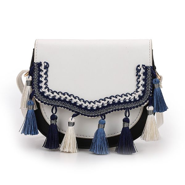 

fringed retro small square bag national wind contrast color shoulder bag crossbody