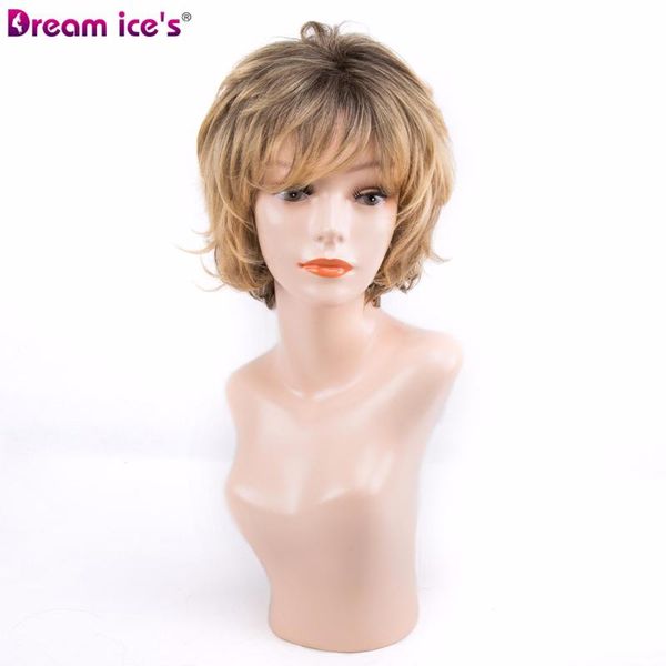 

short wig natural wave ombre synthetic fiber yellow and grey two color available cosplay wig adjustable short bob wigs, Black
