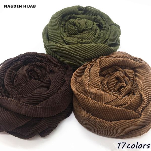 

2018 new pleated maxi hijabs scarf elegant shawl plain maxi muslim hijab women wrinkle scarves shawls soft muffler 10pcs/lot