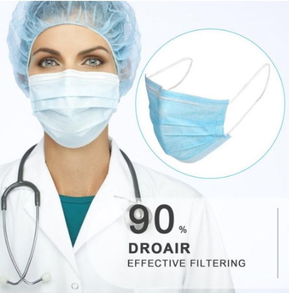 

3 laye anti-pollution mask dust protection masks disposable face masks elastic ear loop disposable dust filter safety mask 50 pcs=1 box