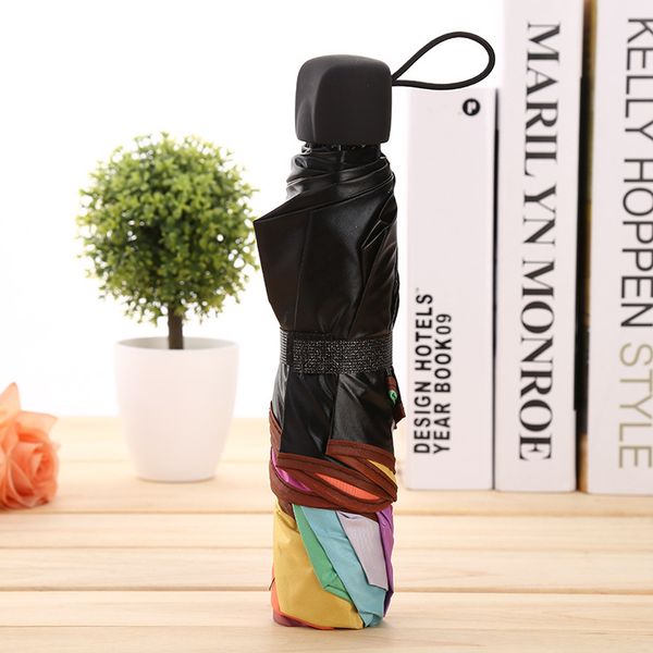 

upgrade black rubber rainbow transparent umbrella apollo lotus leaf edge sunscreen sunny insurance new household merchandises