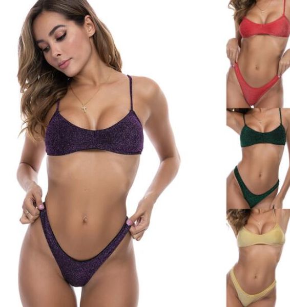 

fat big ladies girl chain printed hard bag high waist women's split bikini print one piece flexible stylish bikinis sets