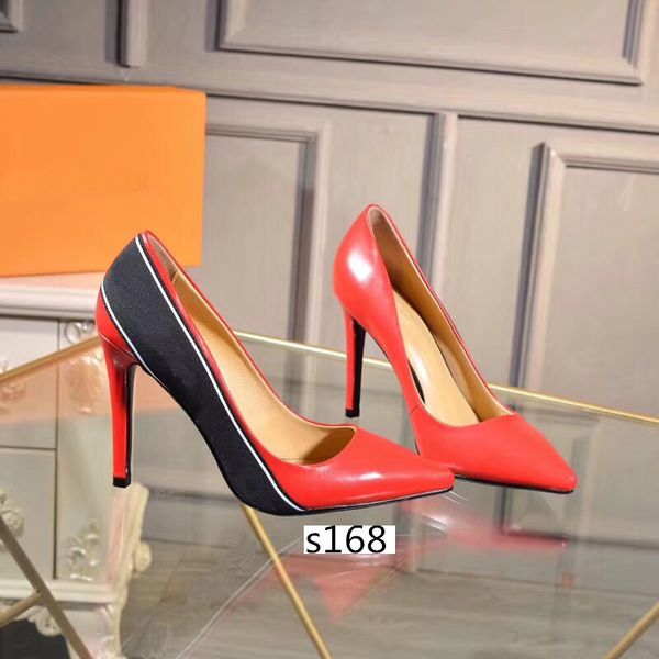 

wholesale women shoes high heels pointed toe sole pumps wedding shoes size 36, Black