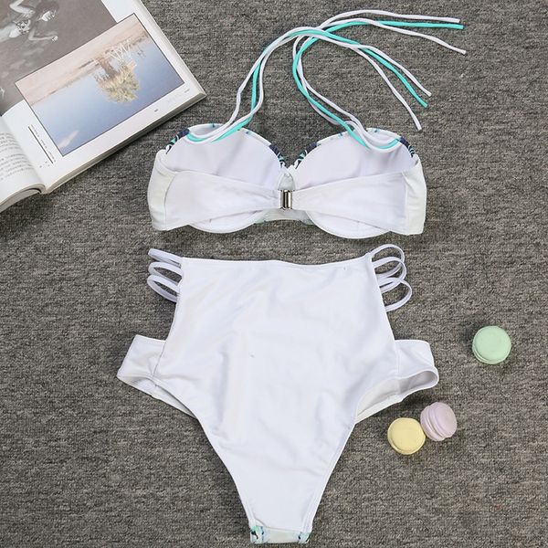 

women bikini set bathing suit bandage swimwear push-up swimsuit 2020, White;black