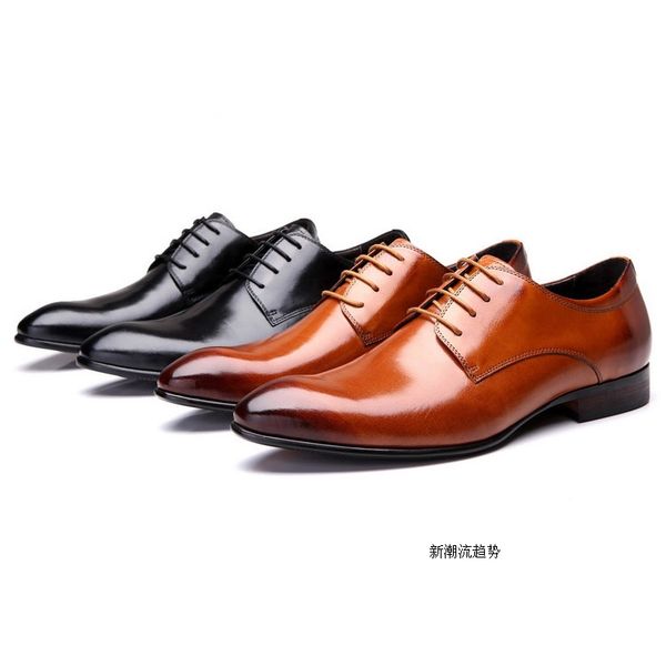 

retro men shoes genuine leather business men dress shoes lace up oxford for flats handmade wedding, Black