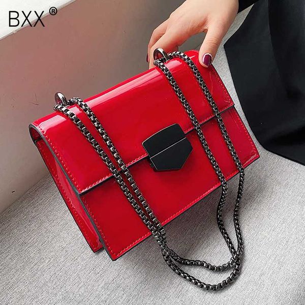 

bxx] patent leather crossbody bags for women 2020 all-match chain shoulder messenger bag female handbags and purses hk284