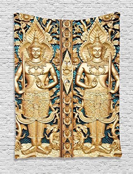 

rustic tapestry thai gate at wat sirisa tong thailand buddhism architecture history spiritual picture dorm wall hanging