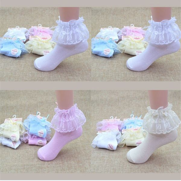 

5pair thin summer baby girls kids toddler white pink cotton lace ruffle princess mesh children's ankle short sock breathable, Pink;yellow
