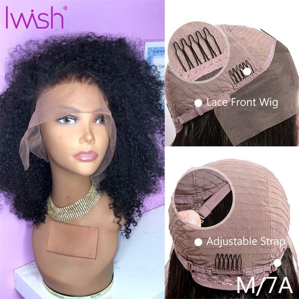 

afro peruvian kinky curly lace front wig 13x4 150% remy lace wig colored short transparent front human hair wigs for women, Black;brown