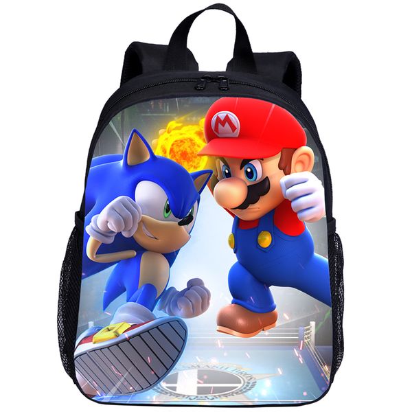 

new super mario fashion school bags backpacks for kids girls boys sonic the hedgehog printing children backpack mochila infantil