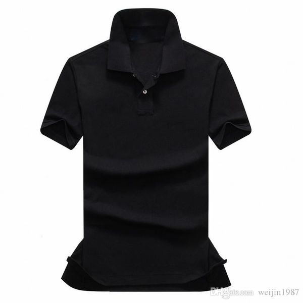 

100% cotton usa brand small horse polos men's fashion summer short-sleeved black polo shirt casual men designer polos, White;black