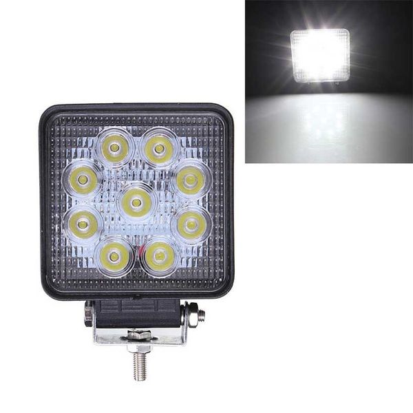 

dc10-30v 27w 2500lm white 6000k 4x4 square flood led work light fortruck atv boat off road cars