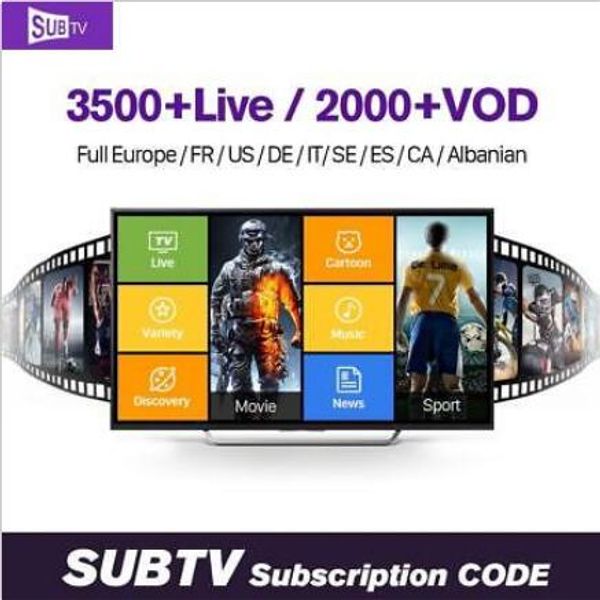 

SUBTV IPTV LIVE TV + VOD 1 год подписки работает Android Enigma, Mag25X, мобильный телефон, Smart TV