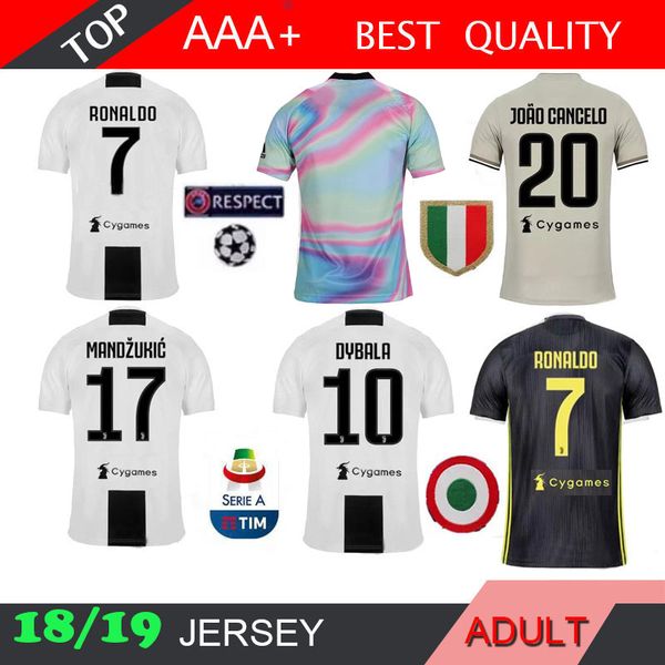 

New 2019 white men occer jer ey 18 19 2018 home black away 3rd ootball hirt