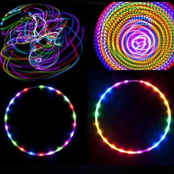

led hoops detachable colorful fitness circle performing abdominal fat loss light fitness crossfit equipments massage hoop sport