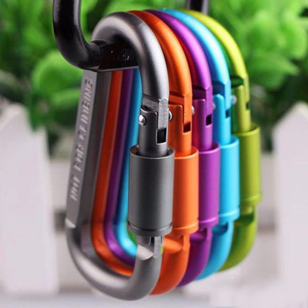 

new carabiner ring keyrings key outdoor sports climbing buckle camp snap clip hook key chain sturdy metal colour camping aluminum alloy