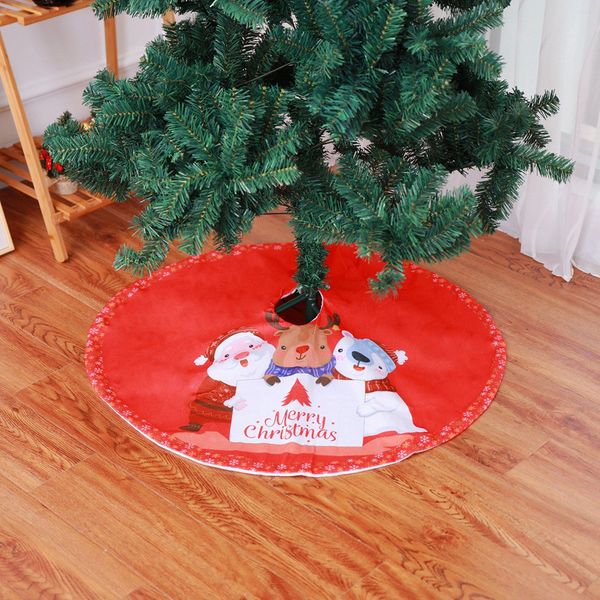 

christmas tree skirt home decor long hair non-woven christmas decoraion ornament 35inch diameter tree skirt ag30 2019