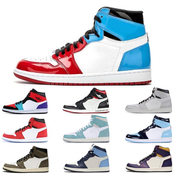 

2019 1s fearless men basketball shoes fashion unc court purple mocha obsidian spiderman mens women designer trainers sneakers size 36-45