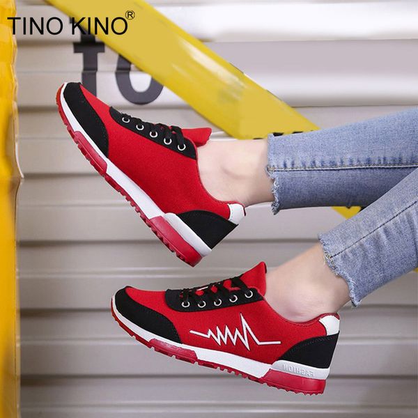 

tino kino women mesh lace up sneakers woman shoes breathable ladies platform casual comfort shoes female fashion flat sneakers, Black