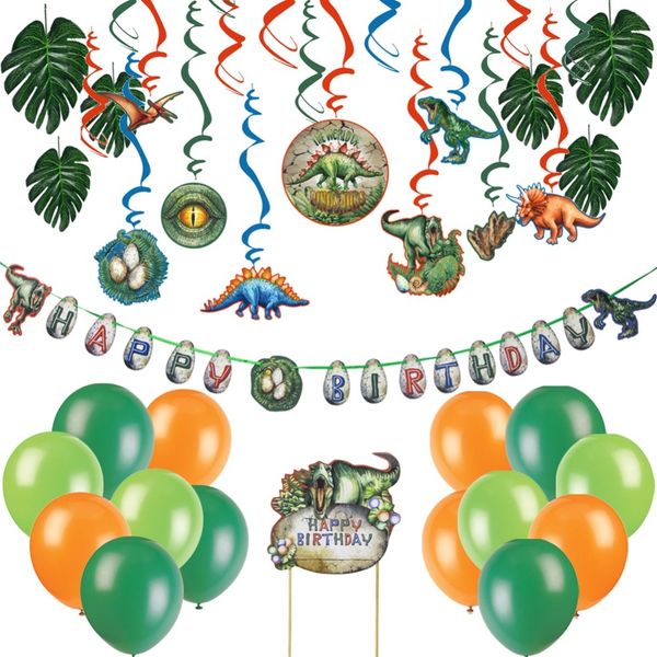 Jurassic Park Dinosaur Theme Birthday Party Decoration Set Happy