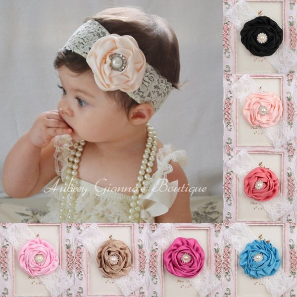 Newborn Baby Kids Girls Flower Pearl Headband Hair Band Accessories Headdress
