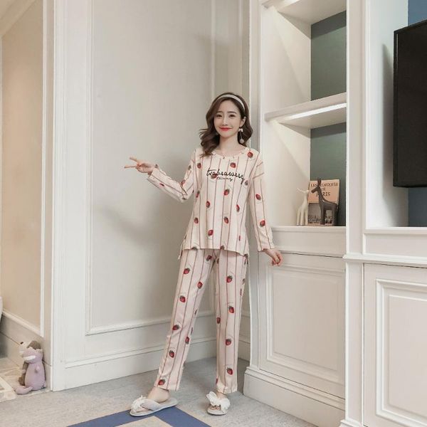 

новый prod с длинным рукавом пижаме женщина молодежи шелк молока чистый хлопок sweet home мебель подавать костюм, Blue;gray