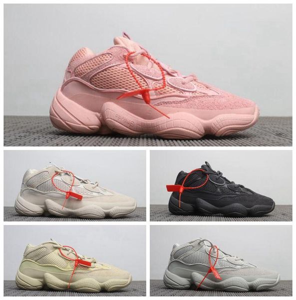 

500 blush desert rat super moon yellow running shoes 500s salt utility black mens womens designer sneaker sports shoes with box size 36-45